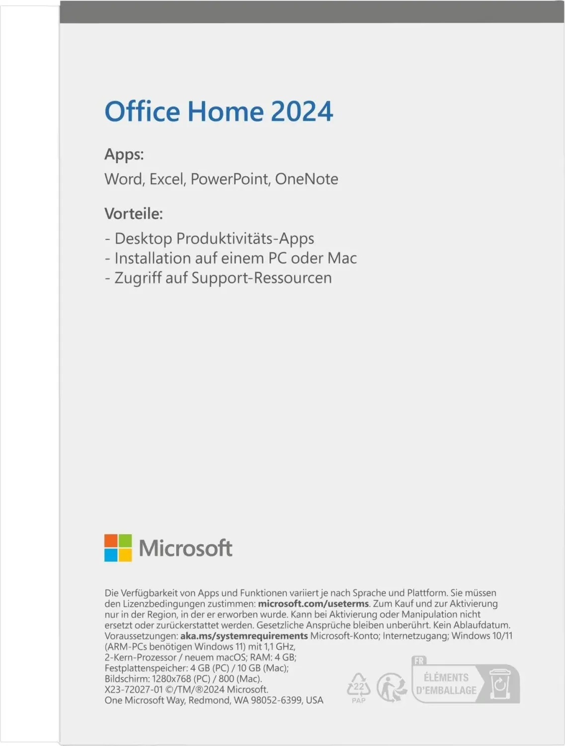 ORIGINAL MS Office 2024 Home [DE] PKC - (ehemals Home & Student) für Windows / MacOS