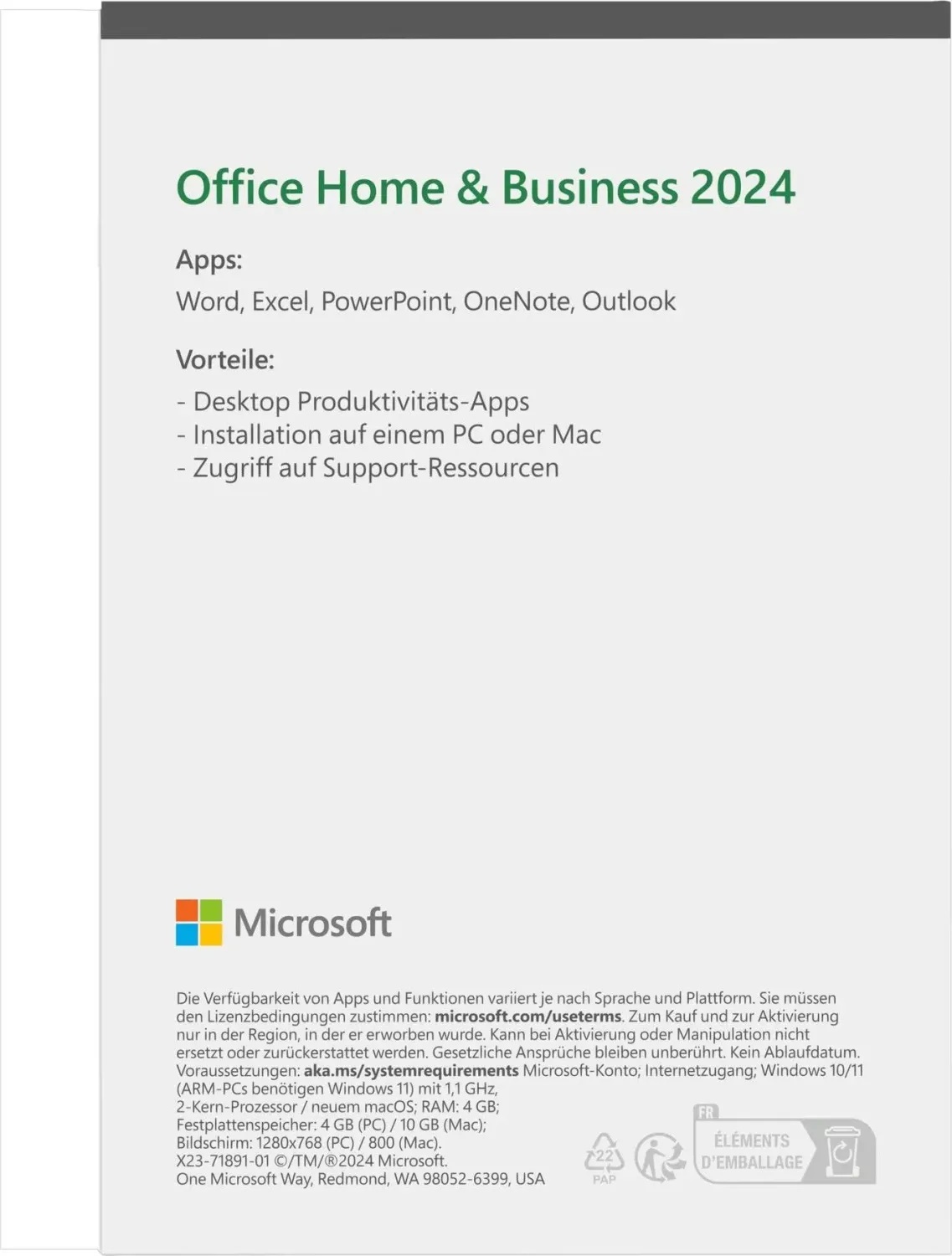 ORIGINAL MS Office 2024 Home & Business [DE] ESD für Windows / MacOS