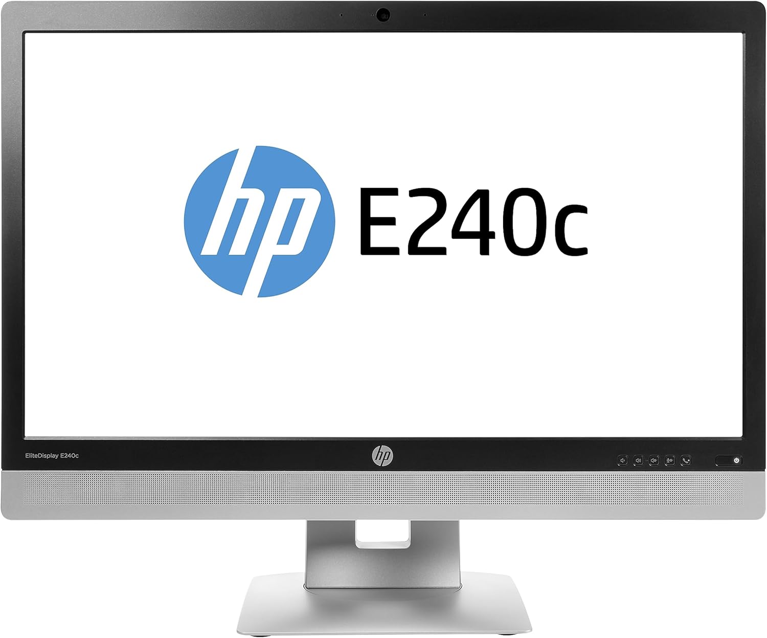 TFT 23,8" HP EliteDisplay E240c - 1920x1080 Full HD IPS Webcam (VGA HDMI DP) USB-Hub Pivot black - Silber 